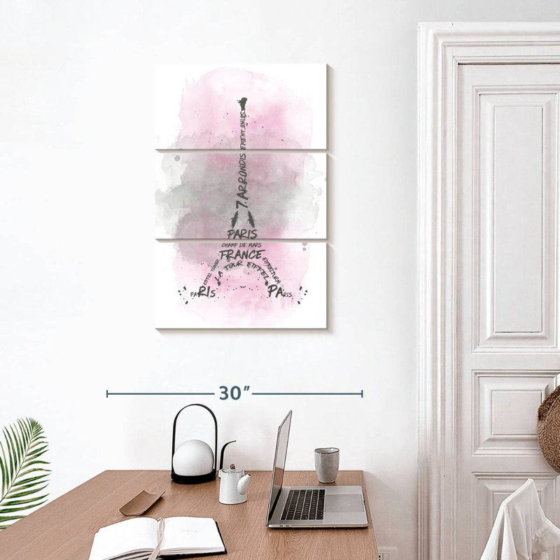 Lilie Eiffel Tower In Pink, 32" H x 20" W