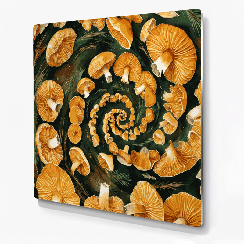 Légumes, art mural vert en métal Chanterelle, H 8 po x l 8 po