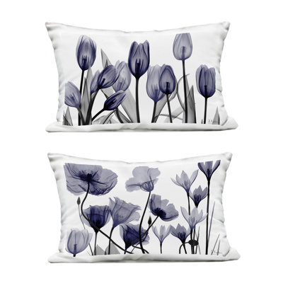 Translucent Tulips in Mocha 2 Piece Outdoor Printed Pillow Set, design by Albert Koetsier