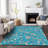 Machine Washable Indoor/Outdoor Chayden ACN1006 Teal Rug-99126621