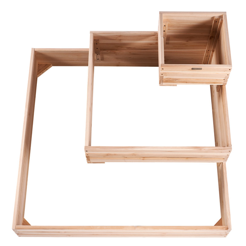 Boîte à fleurs surélevée en bois avec jardin 44,5 x 44,5 x 20,1 po