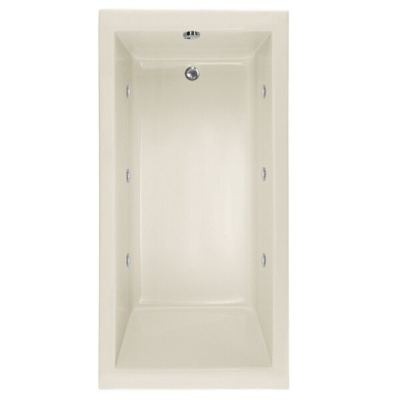 Lacey 60'' L Bathtub, Biscuit, Satin Nickel