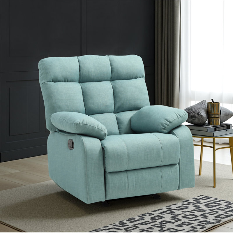 Fauteuil inclinable et berçant en tissu Tampere, Sarcelle