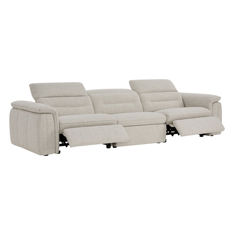 Canapé inclinable électrique Bauhaus Zero-Wall de 123,6 po avec 2 sièges électriques + 1 siège fixe — Dégagement de 4,25 po