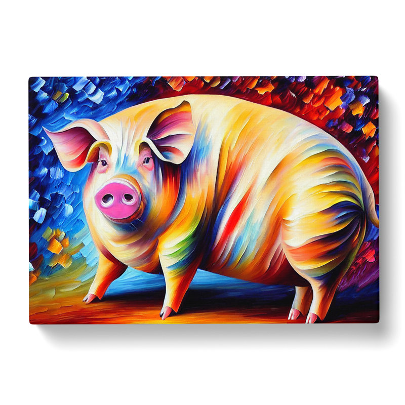 Pig Painting Vol.1 Abstract - Wrapped Canvas, 35cm H x 50cm W x 3cm D