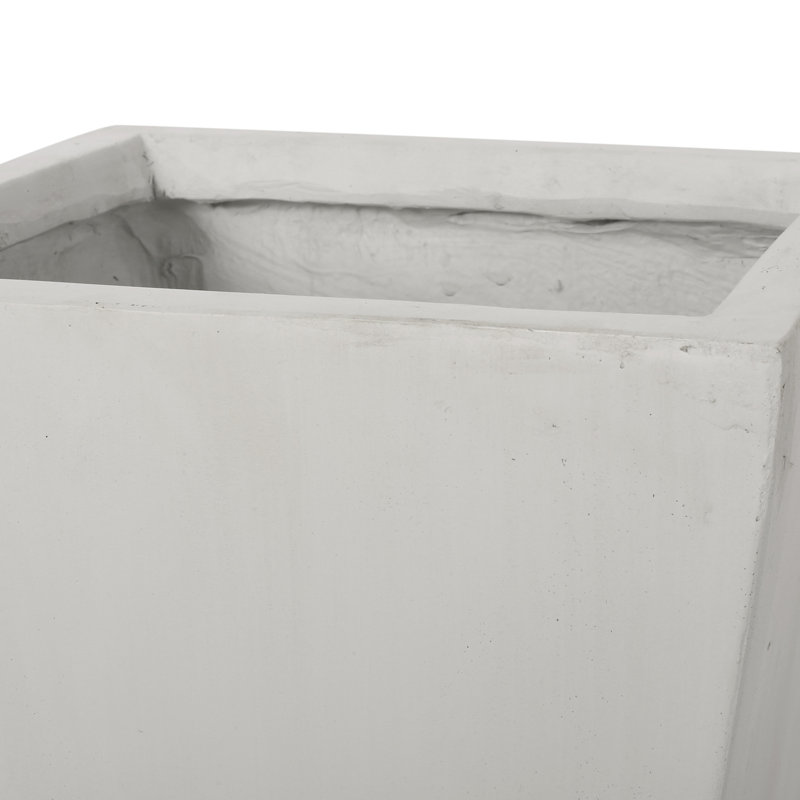 Modern 13" Outdoor Planter, White - Create A Beautiful Environment Cast Stone Planter For And Elegant Areas, White