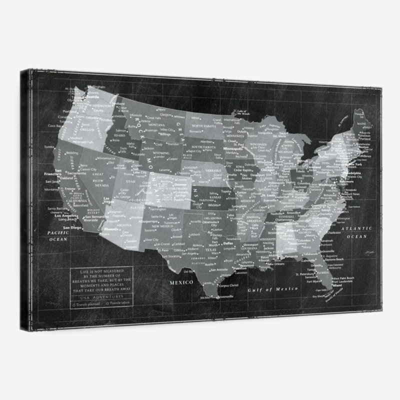 Poussoir monochromatique USA Amrico, H 32 po x l 48 po