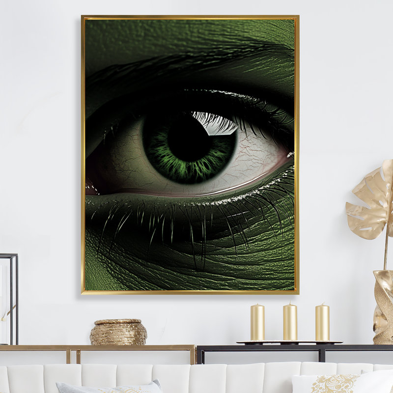 Emerald Eye Dream sur impression sur toile, Cadre flottant doré, H 20 po x l 12 po x P 1 po
