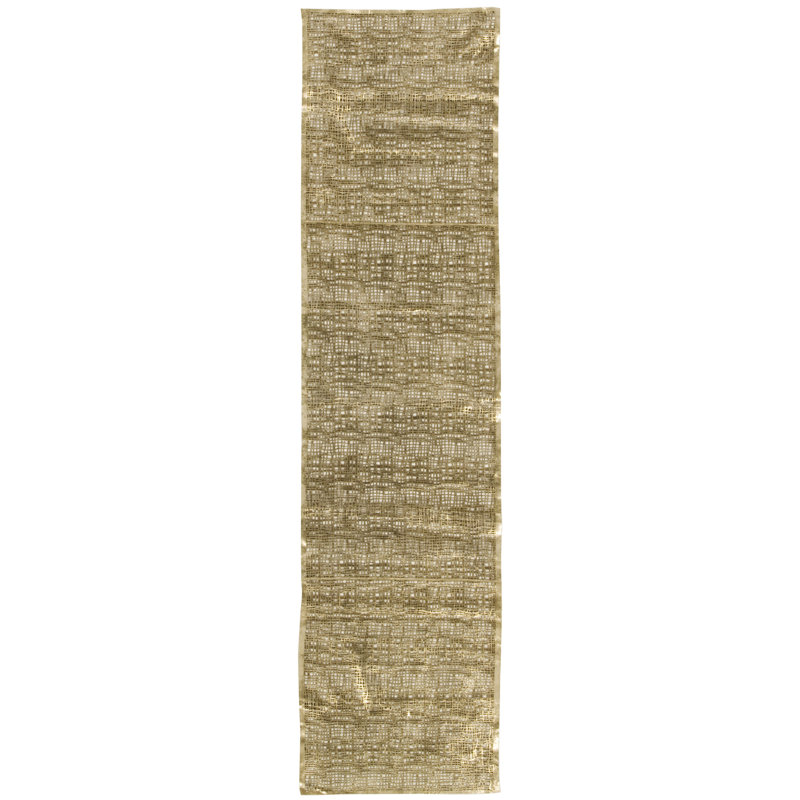 Margrethe Rectangular Natural Hide Table Runner, 79" L x 20" W, Beige Gold