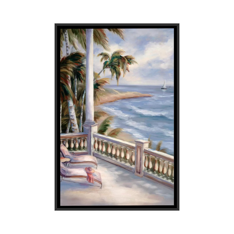 «Tropical XV», reproduction sur toile, H 26 po x l 18 po x P 1,5 po, Toile avec cadre noir, Pas de tapis