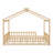 Full Size Wood Bed House Bed Frame With Fence, For Kids, Teens, Natural-22011544-22011549