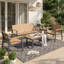 Canapé d'extérieur en aluminium, canapé d'extérieur toutes saisons avec cadre en aluminium HDPS imitation bois, canapé de patio pour porche, balcon, terrasse, cour-129992720