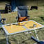 110x70cm Folding Camping Table, with Carrying Bag for Beach Fishing Outdoor White