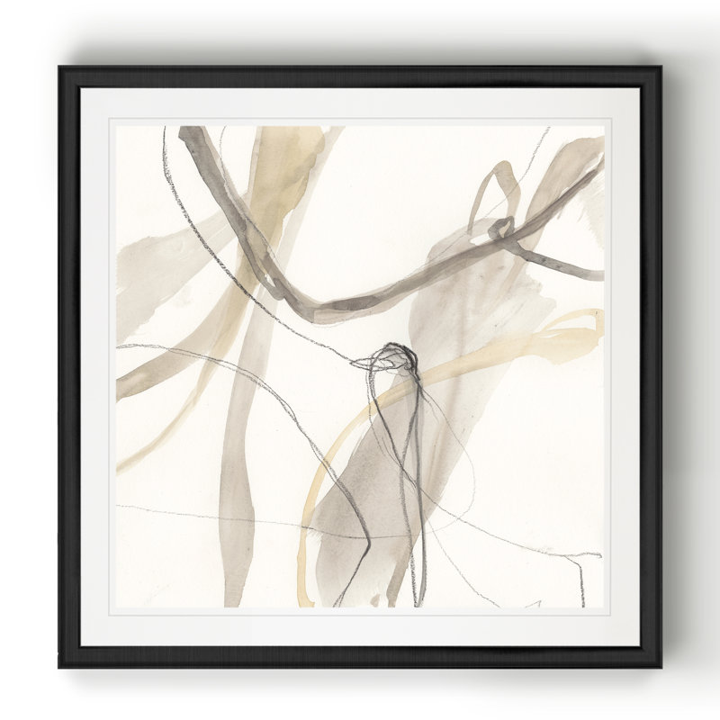 Neutral Momentum III, peinture sur toile, Impression encadrée, H 17,5 po x l 17,5 po, Noir