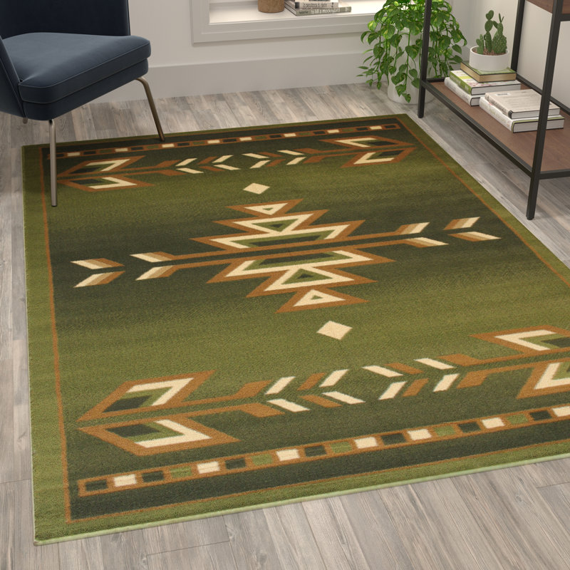 Tapis d'intérieur à motif polyvalent de style sud-ouest Akyah, Rectangle 8 pi x 10 pi