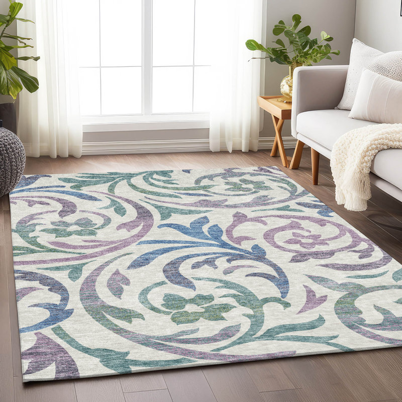 Tapis blanc Prisco lavable à la machine de qualité supérieure, Rectangle 10 pi x 14 pi