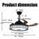 42-inch Black Bird's Nest Style Colorful Bluetooth Fan Light | Remote Control + App Intelligent Control Colorful Dimming