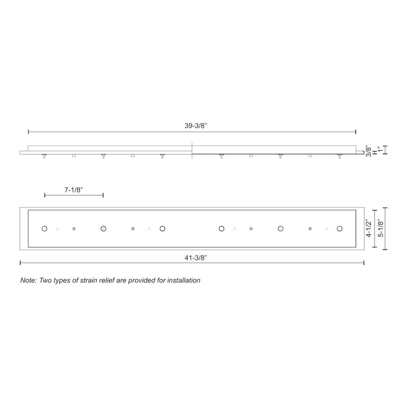 Multi-Port Canopy, 1" H x 41.38" W x 11" D, Gray