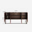 Buffet moderne de luxe à 4 portes avec portes texturées 3D et plateau en marbre, crédence de rangement autoportante pour le salon et la salle à manger