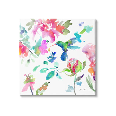 «Hummingbird Vivid Tree Blossoms» par Evelia Designs - impression sur toile tendue