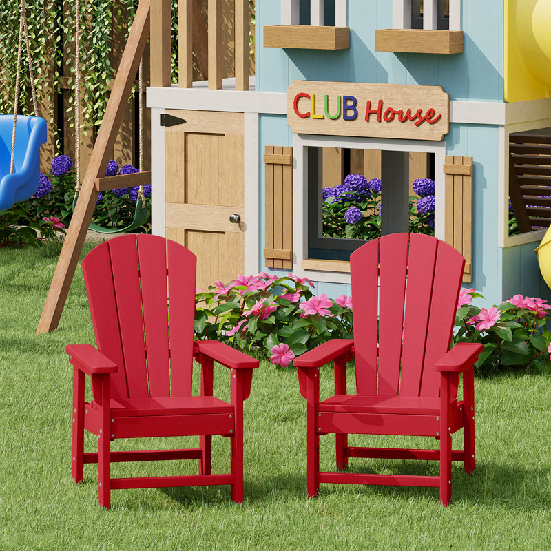 Ensemble de 2 chaises Adirondack pour l'extérieur en polyester Laguna, Rouge