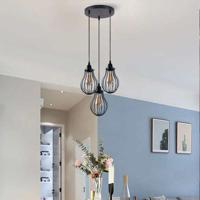 Maratea 3 - Light Black Cluster Pendant