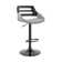 Swivel Adjustable Height Bar Stool with Pedestal Metal Base in Faux Leather and Wood