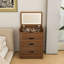 Bureau de coiffeuse 3 en 1 avec miroir éclairé et tabouret, coiffeuse à plateau rabattable, rangement compact