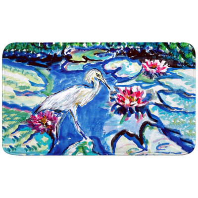 Heron & Waterlilies Bath Mat