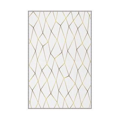 Luxurious Woven Carpet 5.2 x 7.5 ft, 100% Polyester, 0.4 in Pile Height | Antibacterial, Non-Slip PVC Dot Underside, Machine Washable | Elegant 3D Digital Print Design, Perfect for Living Room & Bedroom Décor