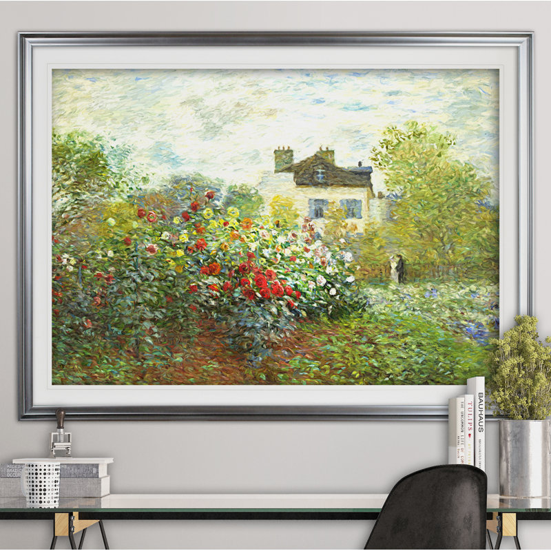 " The Artist Garden ", Silver Framed, White Mat, 28" H x 38" W x 1.5" D