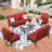 9-person Swivel Outdoor Conversation Set With Loveseat & Swivel Lounge Chairs-106872605