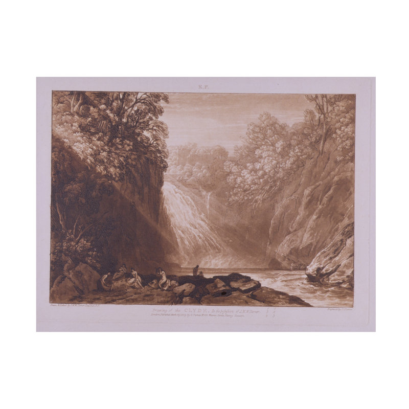 Joseph Mallord, William Turner, la chute du Clyde, gravée par Charles Turner, art sur toile de 1859 à 1860, H 35 po x l 47 po