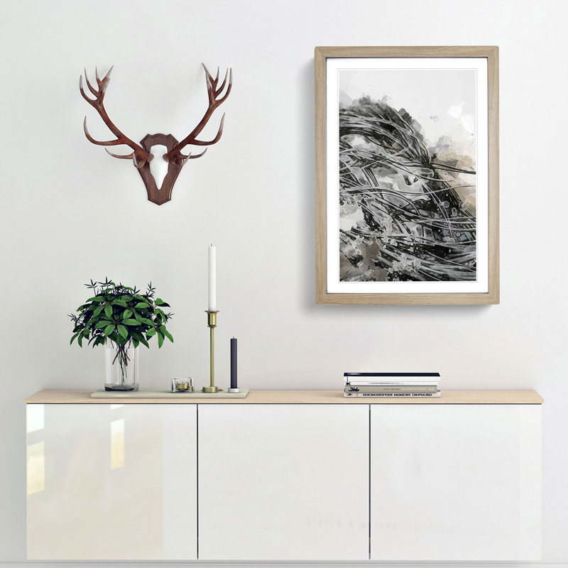 Graffiti Art in Abstract - Picture Frame Graphic Art Print, 36cm H x 27cm W x 2cm D, Oak Framed