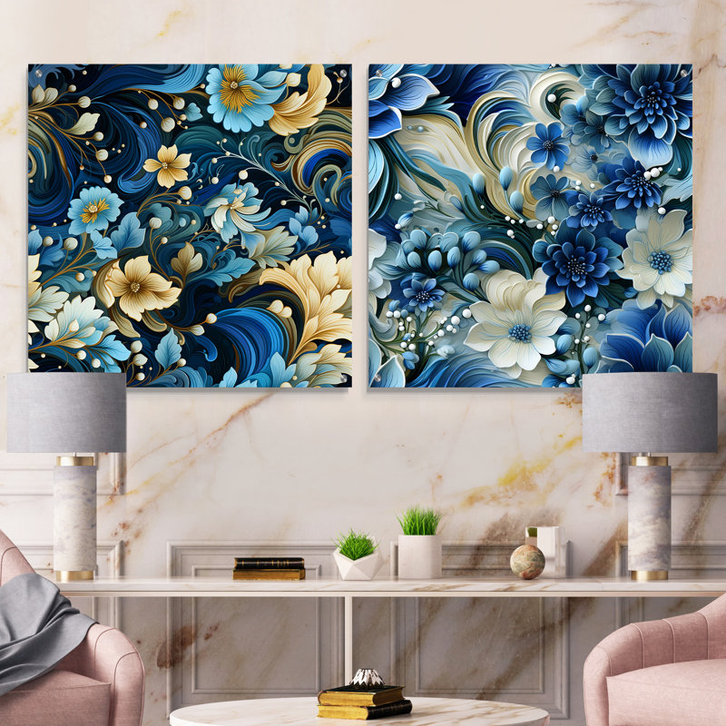 Limoges - Abstract Acrylic Wall Art Glass Set Of 2, 30" H x 61" W