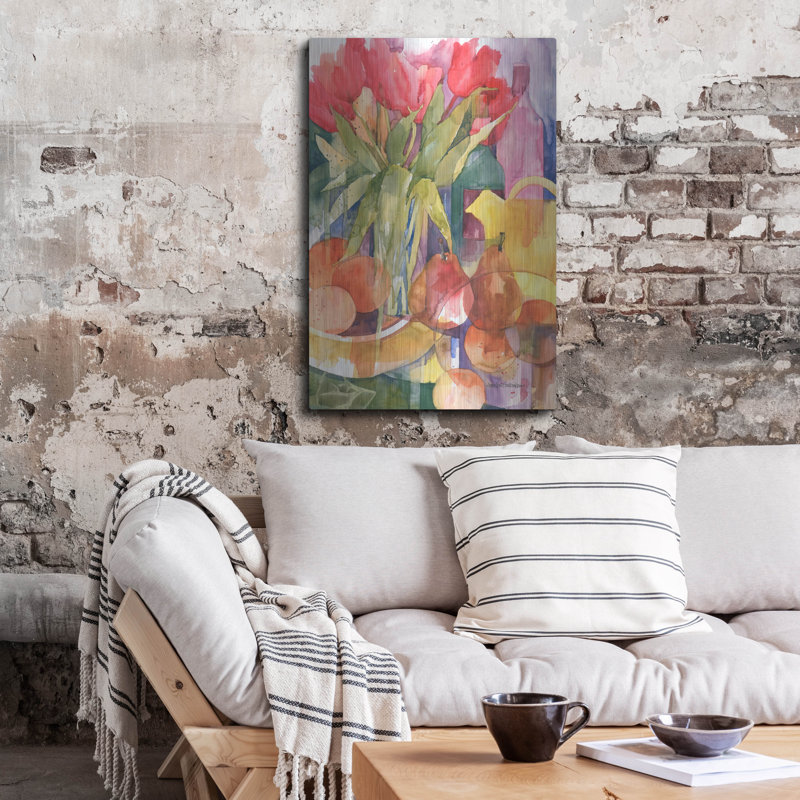 «Table Table Tulips» par Annelein Beukenkamp, art mural en métal, H 36 po x l 24 po