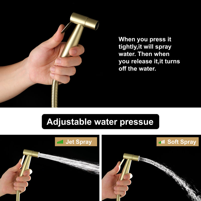 Brushed Gold Single-Handle Handheld Bidet Sprayer Set