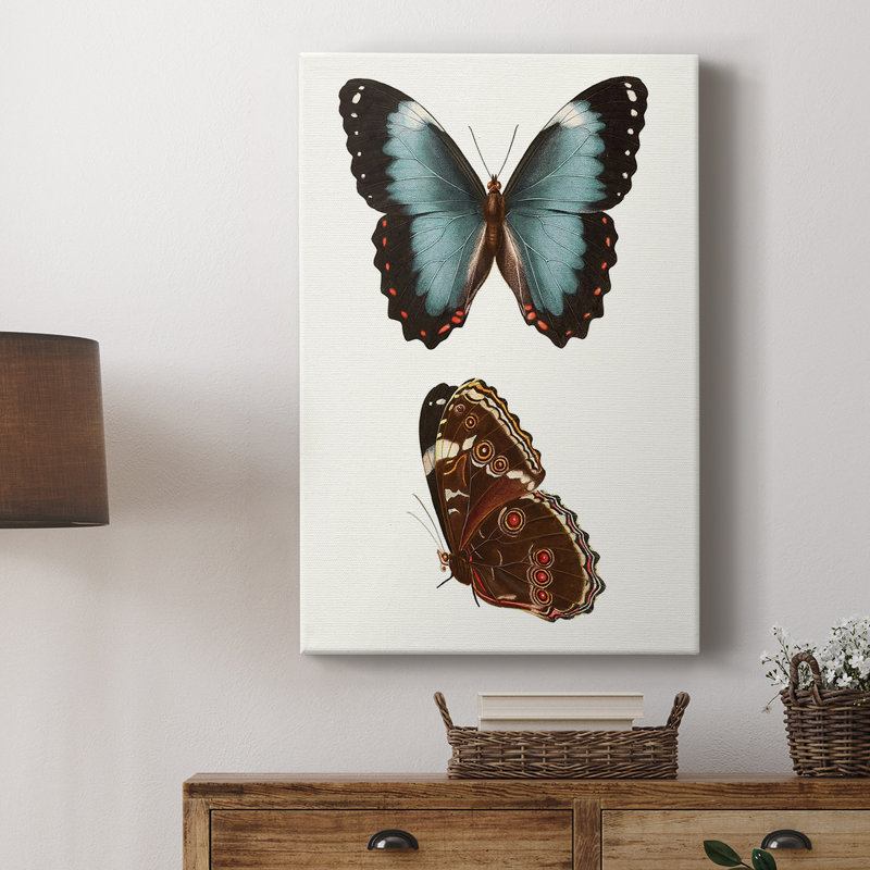 Papillons bleus antiques IV - galerie Cavas sur mesure, H 36 po x l 24 po