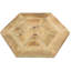 2 tables gigognes géométriques avec dessus en bois de manguier naturel et noir, cadres en fer pour le salon principal, pièce hexagonale élégante en métal