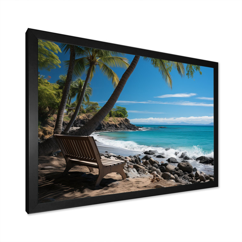 Caraibe Paradise Found I - impression, H 16 po x l 32 po x P 1 po, Cadre photo noir