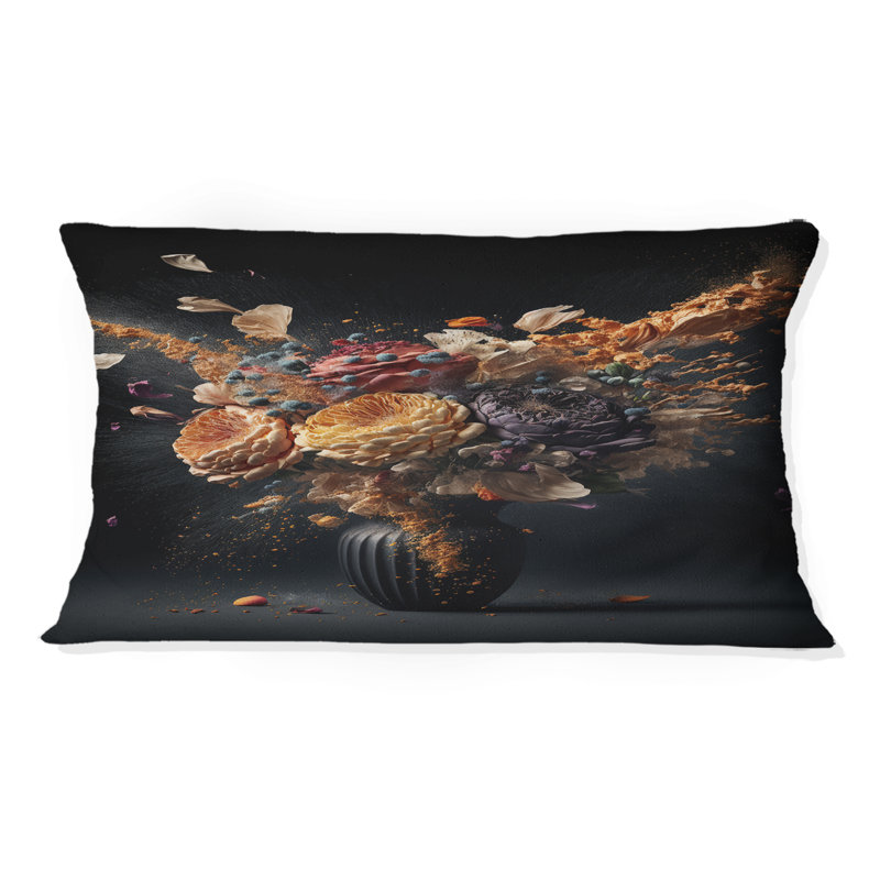 Still Life With Exploding Blossoming Flowers - Coussin décoratif à imprimé floral