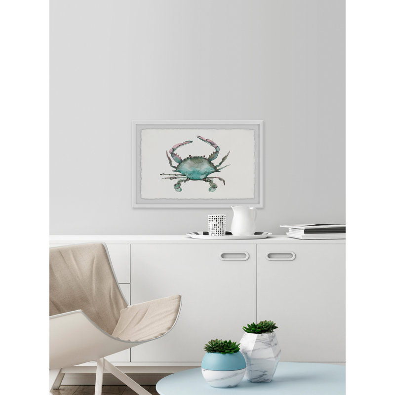 Pastel Crab - Single Picture Frame Painting, 61cm H x 91cm W 