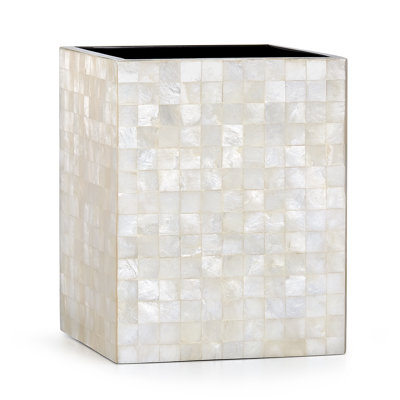 Capiz Blanc Waste Basket