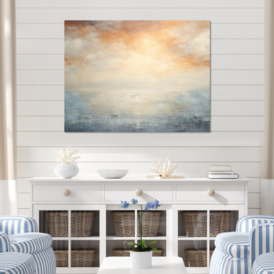 " Beige And Golden Beach Sunset Horizon II "