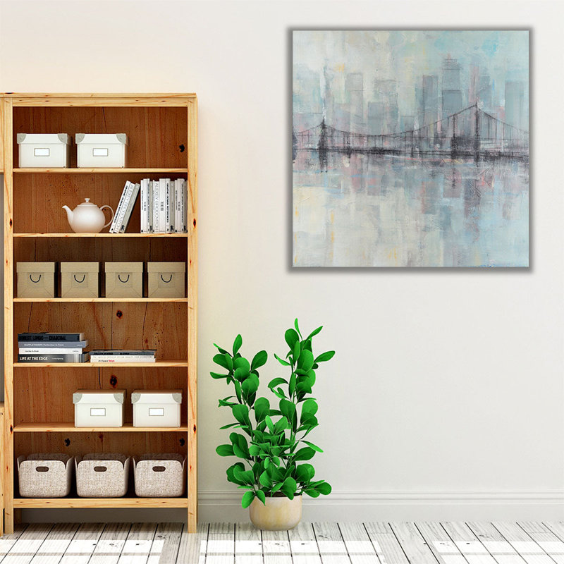 «Pastel Cityscape II», reproduction d'art sur toile, H 24 po x l 24 po