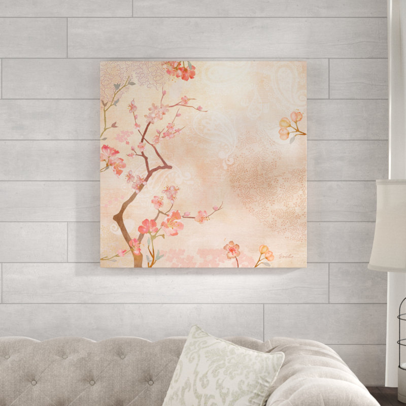 «Sweet Cherry Blossoms VI», peinture sur toile, H 30 po x l 30 po
