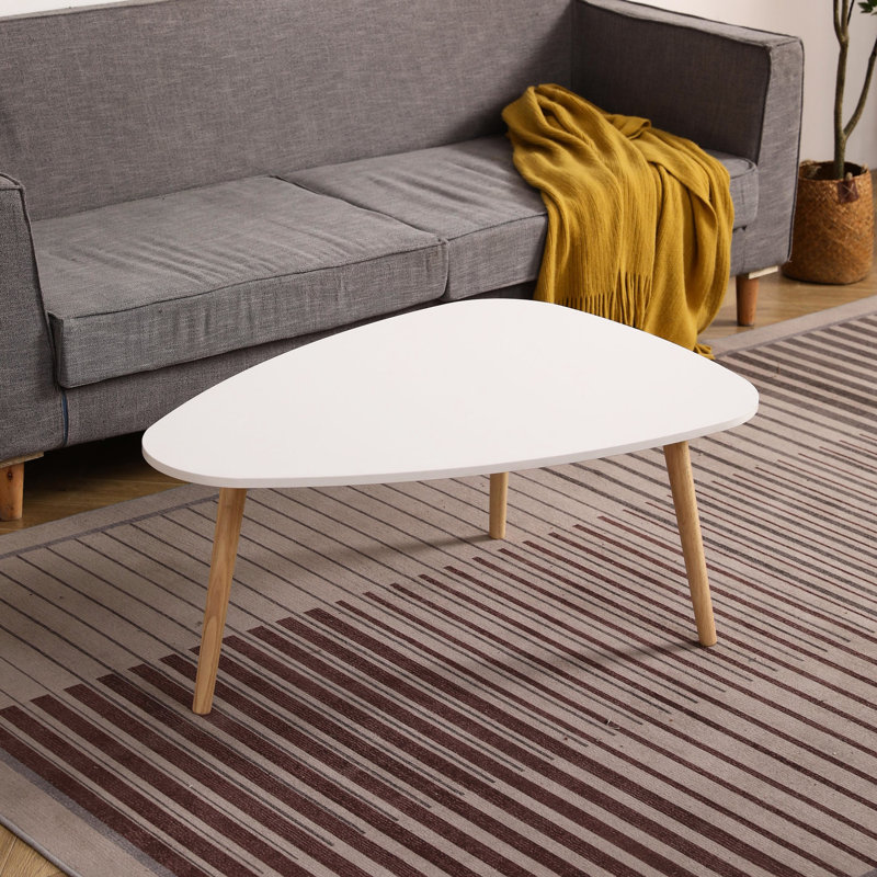 Oval Coffee Table 900, White + Oak, Stylish For Everyday Use Modern Spacious Living Room Piece