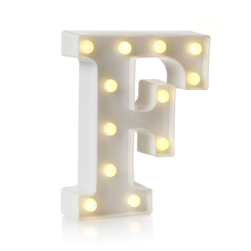 Klehm LED Alphabet Light Up Letters and Numbers, F
