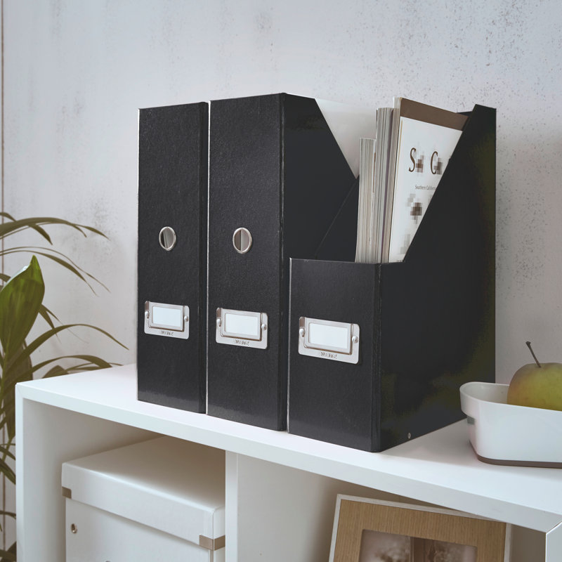 Cardboard Free Standing Magazine Rack, Black