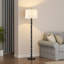Lampe sur pied 64 po en bronze avec abat-jour tambour en tissu